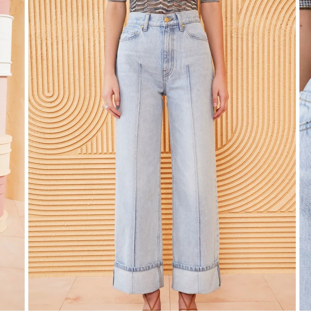Ulla Johnson Glacier Wash Wide Leg Jeans